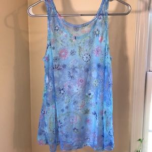 sheer floral y2k tank top